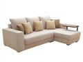 Ecksofa Stoff Beige 280x180x85 cm Wohnzimmer modernes Design mit Ablage