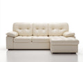 Ecksofa aus Kunstleder 255x165x88 cm - Cremefarben - Modernes Design