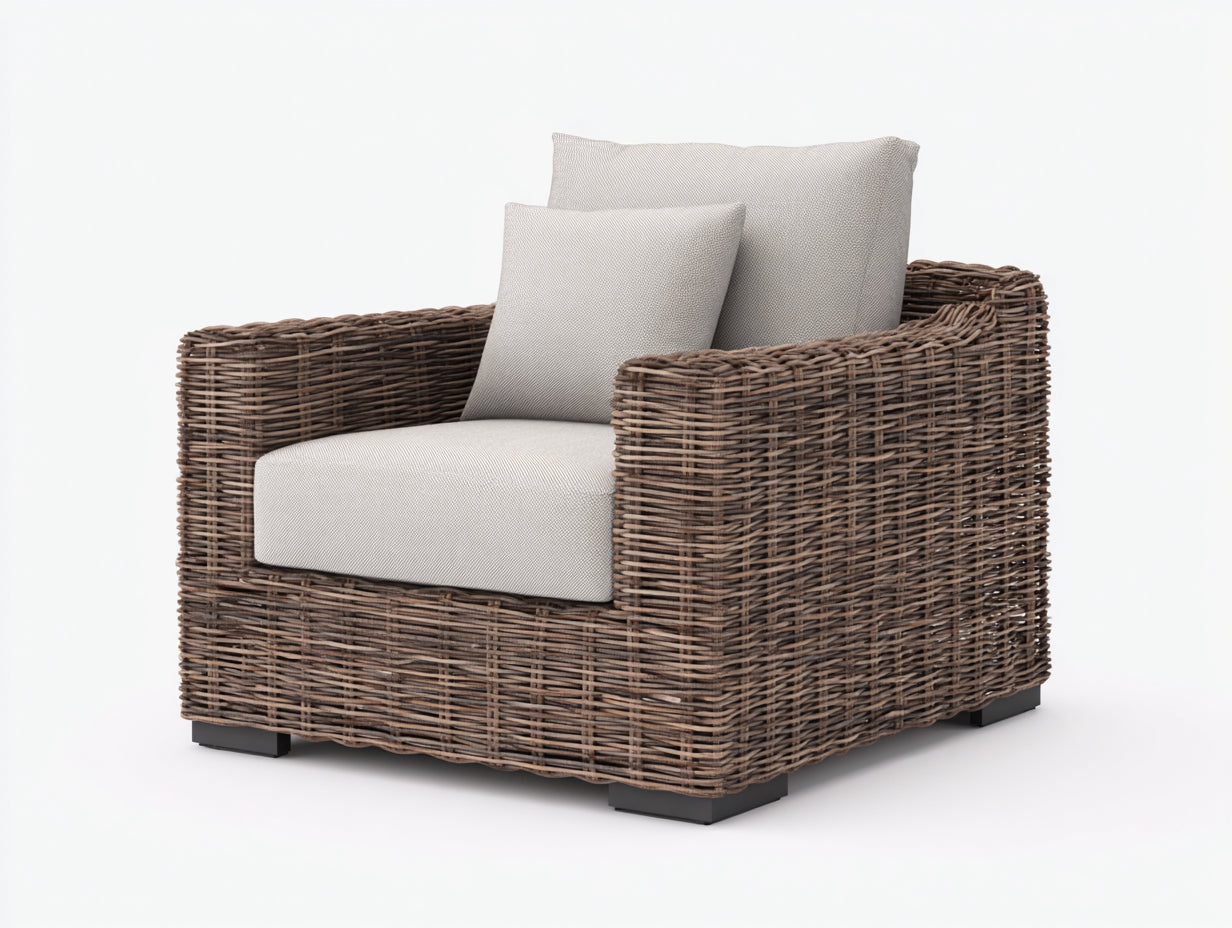Polyrattan Gartensessel Geflochten Braun 80x75x85 cm - Modernes Outdoor Lounge Design