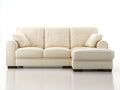 Ecksofa Leder Creme Weiß L Form Modern 260x170x85 cm Wohnzimmer Komfort Polsterecke mit Chaise