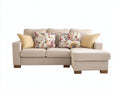 Ecksofa Stoff Beige 260x160x85 cm Modern Wohnlandschaft Design