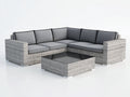 Gartensofa Polyrattan mit Couchtisch 290x290x82 cm - Hellgrau-Grau - Modernes Loungeset