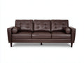 3 Sitzer Sofas aus Kunstleder 220x88x86 cm - Dunkelbraun - Modernes Design