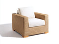 Polyrattan Gartensessel Natur Braun Weiss 90x90x80 cm Outdoor Lounge Sessel Modern Design