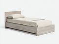 Einzelbett Holzwerkstoff 200x100x90 cm - Natur Holz Weiß - Modernes minimalistisches Schlafzimmerbett