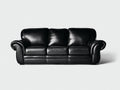 3 Sitzer Sofa Leder Schwarz 210x85x80 cm Wohnzimmer modernes Design klassisch elegant