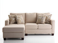 Ecksofa Stoffbezug 245x160x88 cm - Cremefarben - Modernes Design
