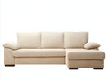Ecksofa Stoff Beige 260x160x85 cm Wohnzimmer modernes Design mit Recamiere