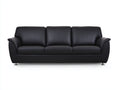 3 Sitzer Sofa Echtleder Schwarz Modern Klassisch 210x90x85 cm Wohnzimmer Polstersofa Elegantes Design