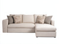 Ecksofa Stoffbezug 268x168x86 cm - Cremefarben - Modernes Design